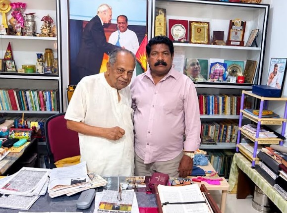 கிளிநொச்சியில் அமைந்துள்ள தமிழர் விடுதலைக் கூட்டணியின் கட்சி அலுவலகத்தில், அக்கட்சியின் செயலாளர் நாயகம் வீ. ஆனந்தசங்கரியை இன்று (08.09.2026) கடற்றொழில், நீரியல் மற்றும் கடல்வளங்கள் அமைச்சர் இராமலிங்கம் சந்திரசேகர் சந்தித்து கலந்துரையாடினார்.